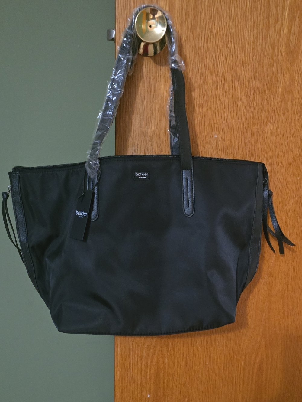 Botkier Black Women's Nylon Tote with Black Leather Trim. NWT - Picture 2 of 8